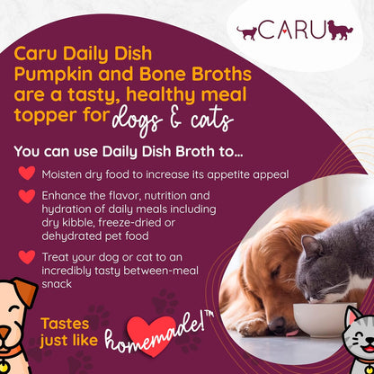 CARU Daily Dish Chicken Broth Meal Topper for Dogs and Cats - 1.1 lbs