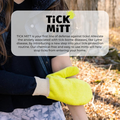 TiCK MiTT Yellow Tick Removal Glove for Humans & Pets - Safely Remove Ticks Effortlessly, Chemical-Free, Durable, Portable Tick Management Tool for Outdoor Adventures & Everyday Use