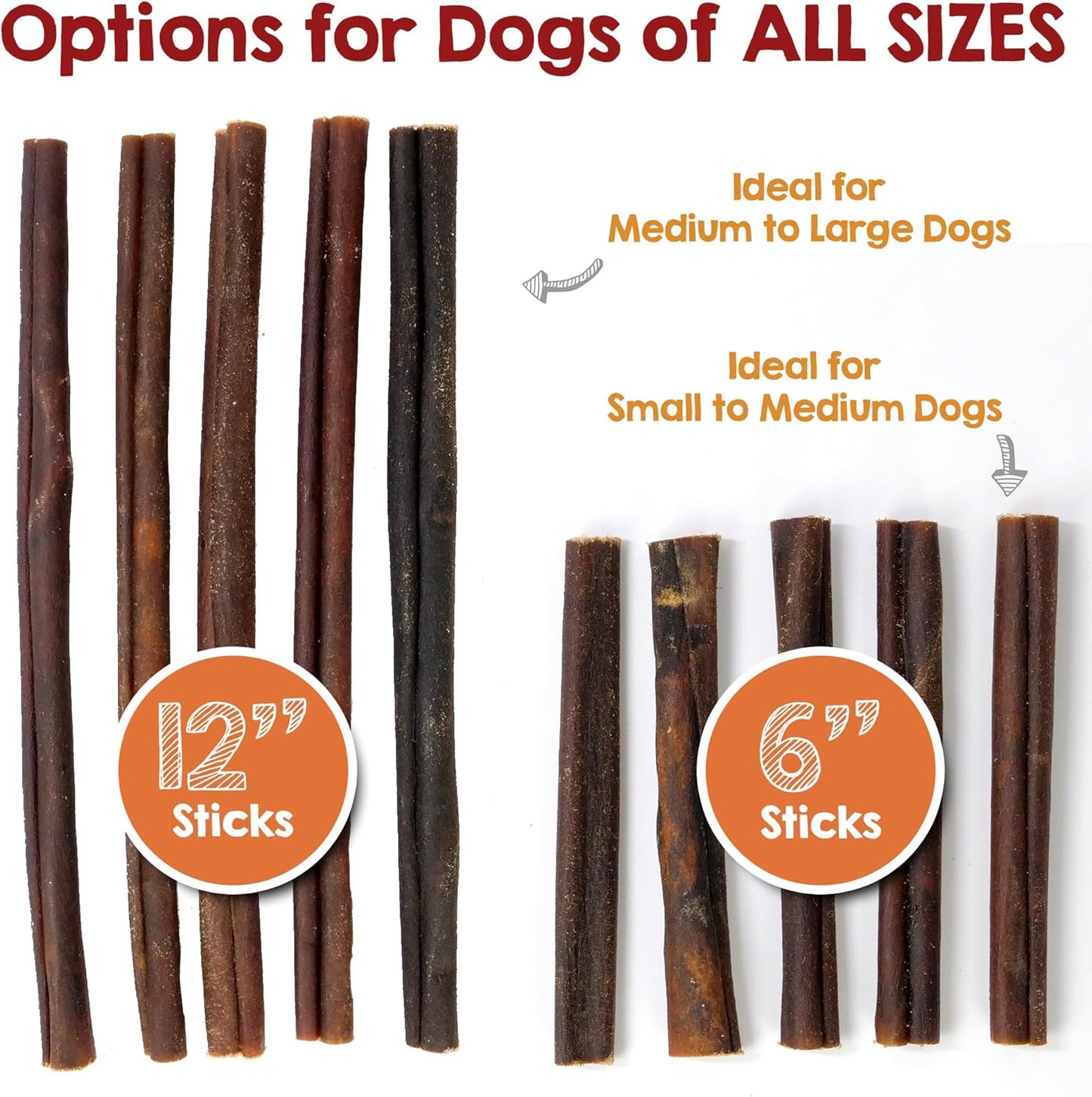 Riley's 6 Inch Beef Collagen Sticks for Dogs, Collagen Chews for Dogs, Bully Stick & Rawhide Alternative, Long Lasting, No Raw Hide Chews, Single Ingredient Dog Treat - 5 ct