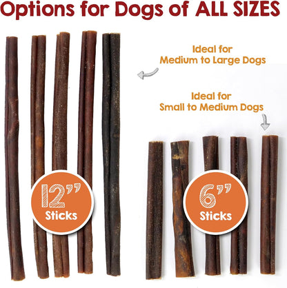 Riley's 6 Inch Beef Collagen Sticks for Dogs, Collagen Chews for Dogs, Bully Stick & Rawhide Alternative, Long Lasting, No Raw Hide Chews, Single Ingredient Dog Treat - 5 ct