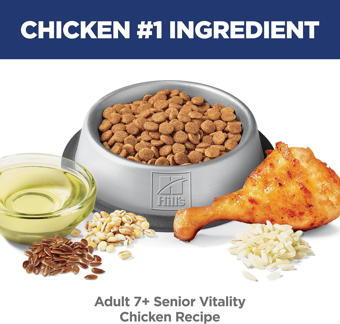 Hill's Science Diet Senior Vitality Adult 7+ Dry Cat Food, Chicken & Rice, 3 lb. Bag