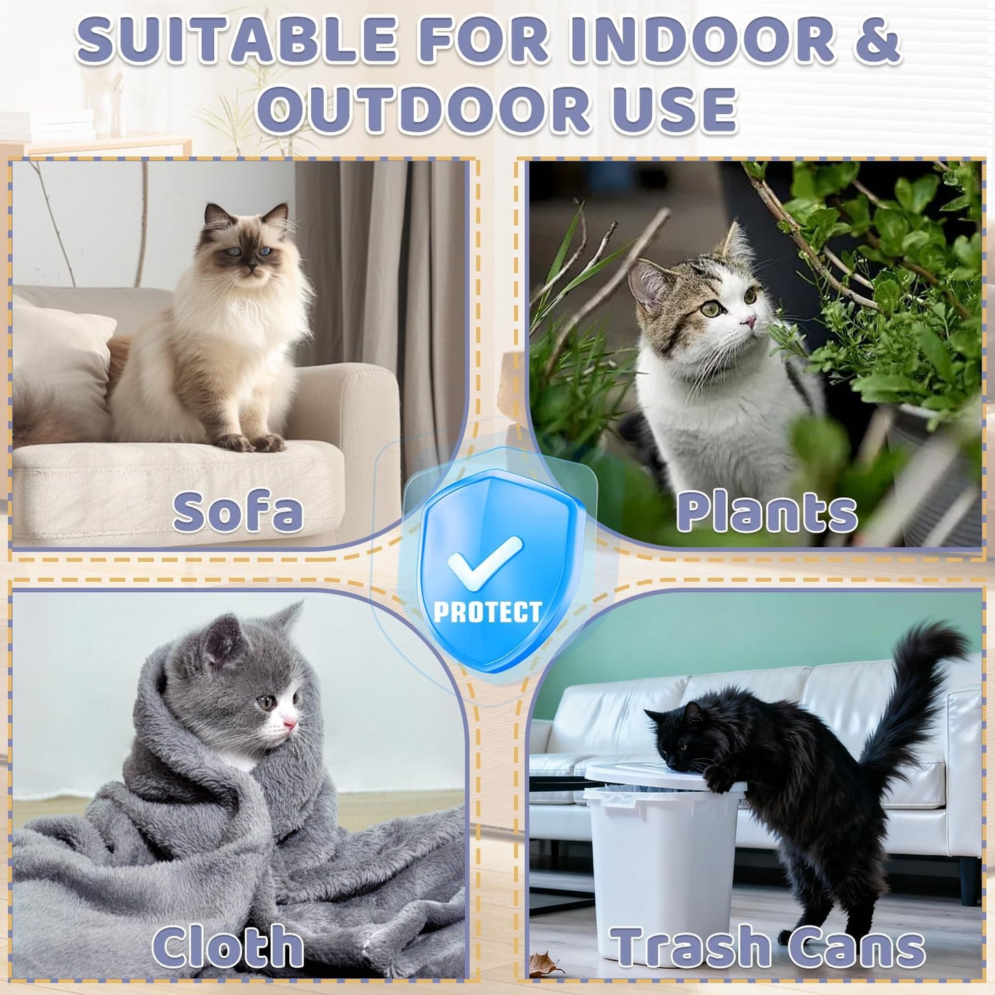 Tetra No Scratch Spray for Cats, Natural Anti Scratch Cat Spray, EffectiAve Cat Bitter Spray for Chewing & Scratching Keep Off Cat Indoor or Outdoor, Protect Furniture, Curtain, Floor & Plant, 50 Ml