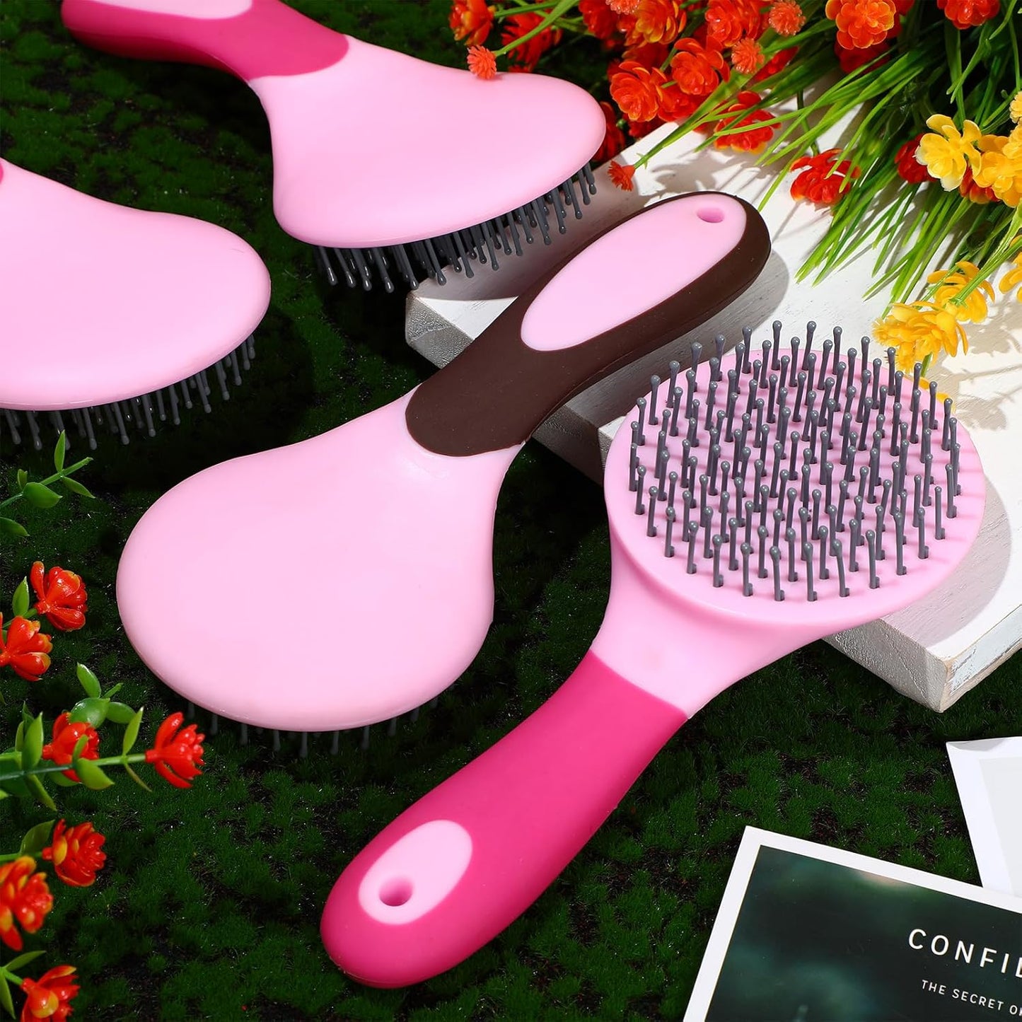 Zhehao 4 Pack Mane and Tail Brush Mane and Tail Horse Brush with Grip, Random Color