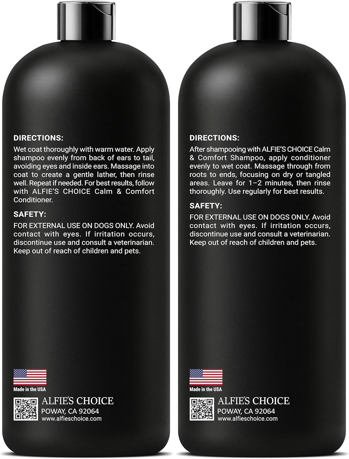 ALFIE'S CHOICE Calm & Comfort Dog Shampoo & Conditioner Set | 16 fl oz Each | with Lavender, Rosemary & Vitamin E | Calming Dog Wash for Itchy Skin, Dry Coat, Odor & All Breeds