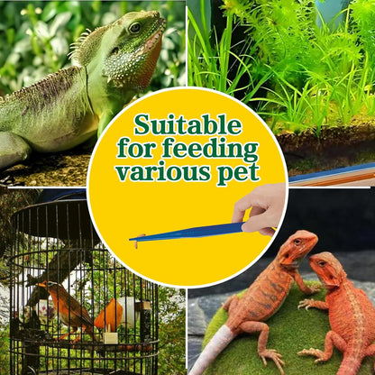 4-Pack Reptile Feeding Tongs Set - Hygienic Anti-Slip Blue Tweezers for Bearded Dragons, Lizards, Snakes, Aquariums & Small Animals(Five colors to choose from)