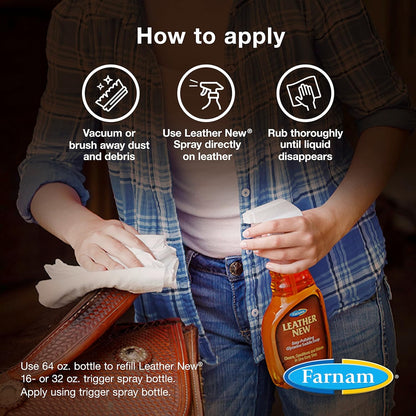 Farnam Leather New Easy-Polishing Glycerine Saddle Soap and Leather Saddle Cleaner, Protects and Preserves Leather, Cleans, Conditions and Polishes, 64 Oz.
