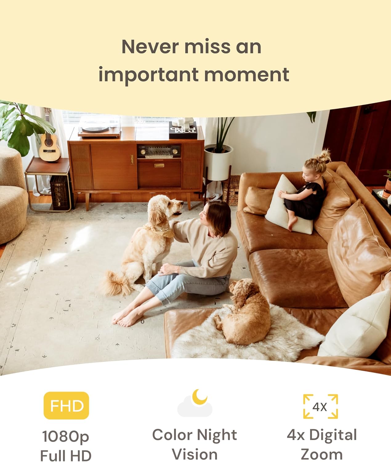 Furbo Mini Pet Camera: Security Cam w/Barking/Meowing Alerts, Cat or Dog Tracking w/Phone App, Smart Home Indoor Monitoring, 2-Way Speaker. No Subscription Needed. Standard See, Talk & Toss Features