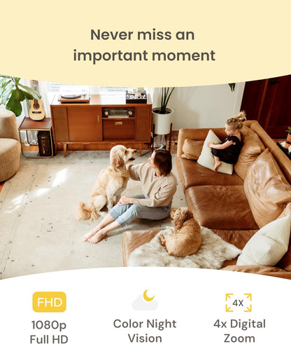 Furbo Mini Pet Camera: Security Cam w/Barking/Meowing Alerts, Cat or Dog Tracking w/Phone App, Smart Home Indoor Monitoring, 2-Way Speaker. No Subscription Needed. Standard See, Talk & Toss Features