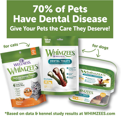 Whimzees Wellness Cat Dental Treats, Natural Chews, Chicken and Tuna Flavor, (4.5 Ounce Bag) (Pack of 2)