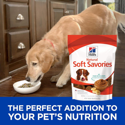 Hill's Natural Soft Savories, All Life Stages, Great Taste, Dog Treats, Peanut Butter & Banana, 8 oz Bag