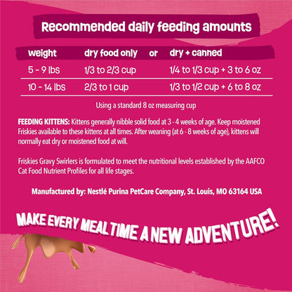 Purina Friskies Gravy Swirlers with Flavors of Chicken, Salmon and Gravy Dry Cat Food - 22 lb. Bag