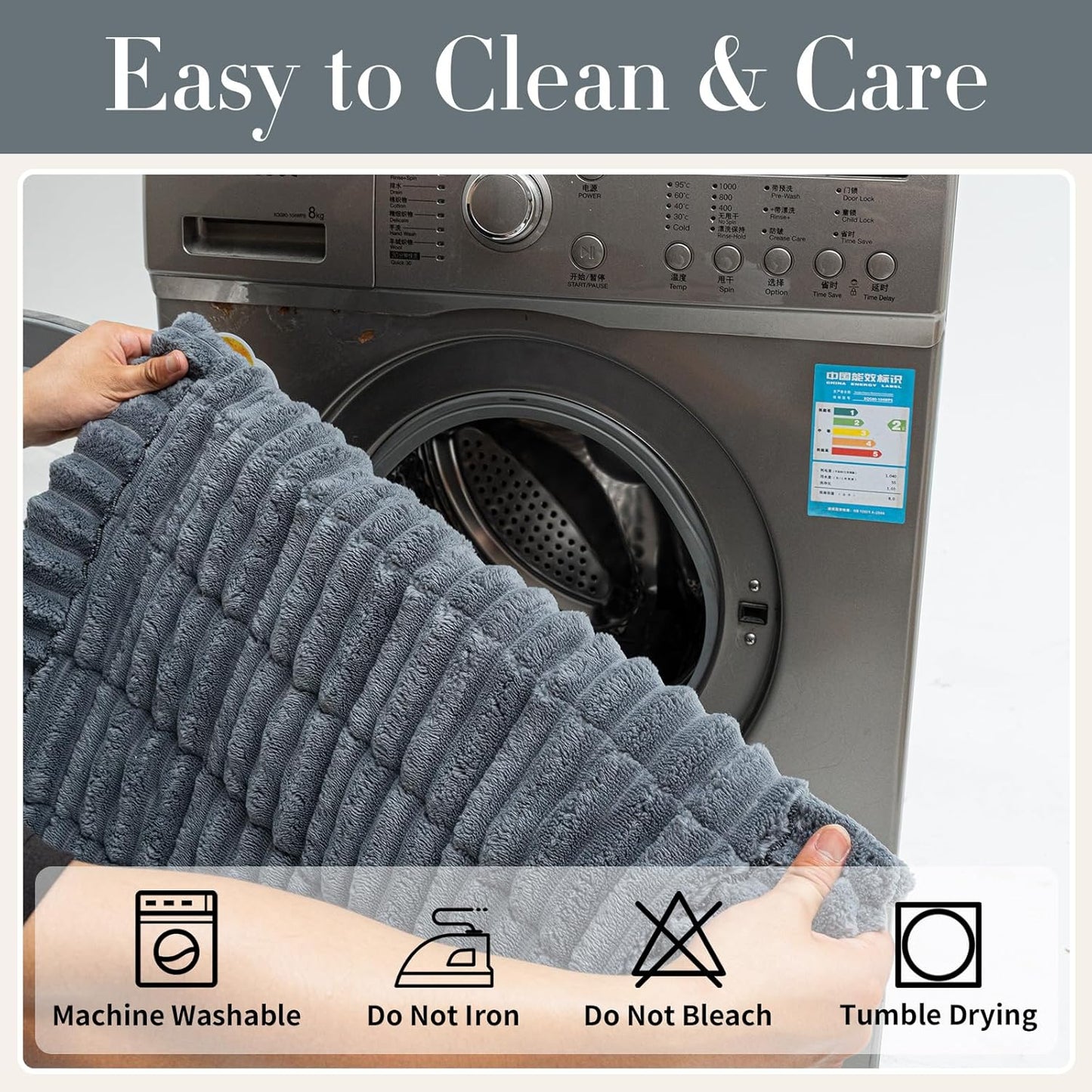 Sofa Couch Cover, Sofa Covers for Dogs Washable, Non-Slip Striped Sofa Slipcovers for Sectional Sofa, Sofa Cover Furniture Protector for L Shaped(1pc, Dark Grey, 24.8"×54")