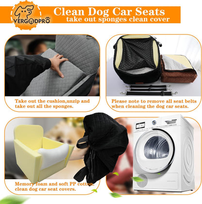 Dog Booster Car Seat for Medium/Small Sized Dogs,Memory Foam and Ultra Soft Fabric Car Pet Bed,Portable Travel Safety and Comfortable Dog Carseat with Washable Removable Cover,Thick Cushion（M-Blagre）
