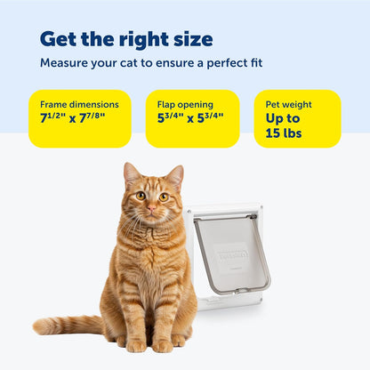 PetSafe Interior 2-Way Locking Cat Door - Allows Convenient Movement Between Rooms & Minimizes Scratching - Tinted Durable Plastic Privacy Door for Feeder & Litter Box