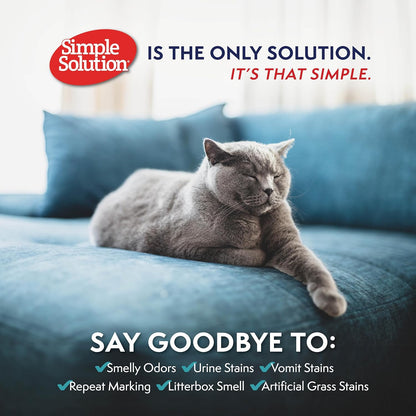 Simple Solution Extreme Cat Stain Eliminator for Strong Odor, Pet Odor Eliminator for Home, Stain Remover for Cats, Kitten Essentials, Floor Cleaner, Urine Destroyer, Carpet Cleaner Spray, 32oz