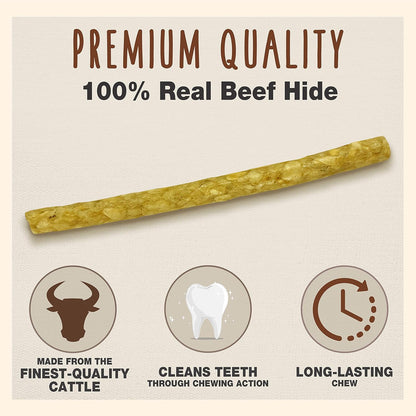 Cadet Premium Grade Rawhide for Dogs, Long-Lasting Munchy Sticks, Single-Ingredient Dog Chews, Chicken Flavor, 5-Inch, 100 Count