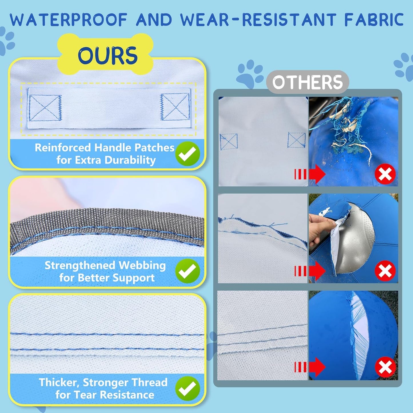 Herding Ball for Dogs - 18" Dog Herding Ball, Agility Equipment, Herding Ball for Australian/German Shepherd Collie, Toys for Christmas/Birthday Gifts (Yellow&Blue, Medium - 18")