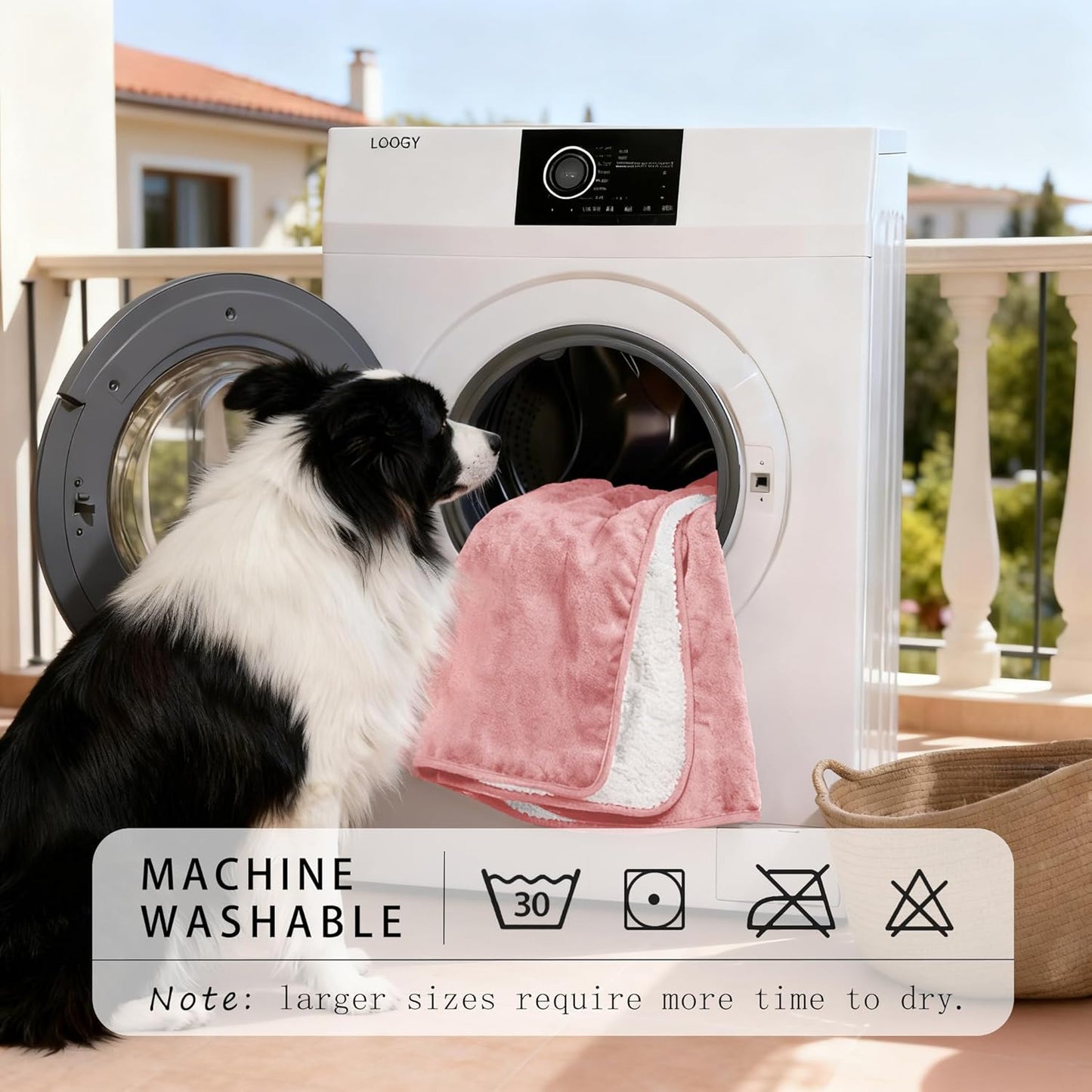 Smiry Waterproof Dog Bed Blanket, Leakproof Pet Throw Blanket for Bed Couch Sofa, Reversible Sherpa Fleece Furniture Protector Cover for Small Medium Large Dogs Cats (Dusty Pink, 50x60 inches)