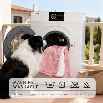 Smiry Waterproof Dog Bed Blanket, Leakproof Pet Throw Blanket for Bed Couch Sofa, Reversible Sherpa Fleece Furniture Protector Cover for Small Medium Large Dogs Cats (Dusty Pink, 50x60 inches)