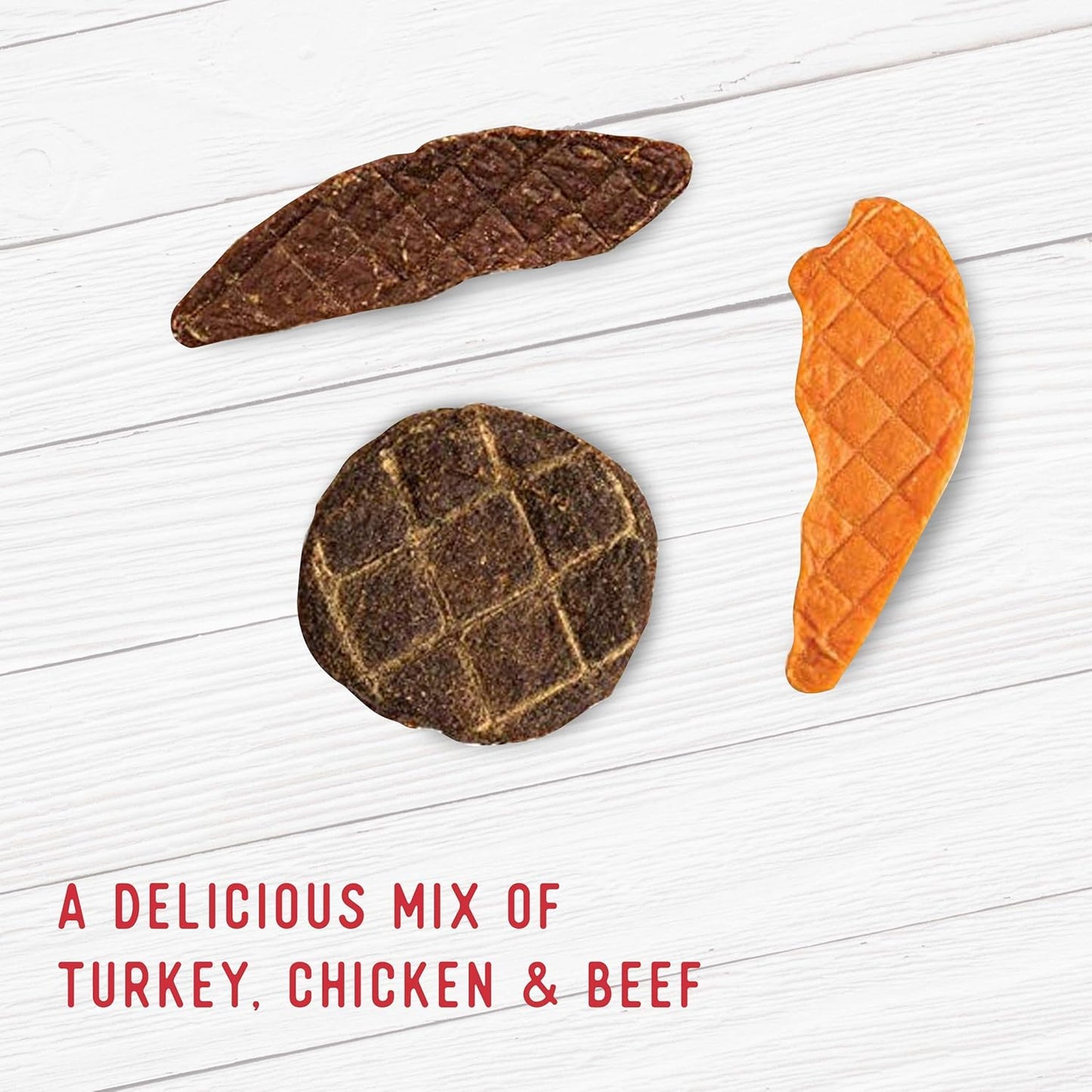 Farmland Traditions Dogs Love Jerky Dog Treats, Premium Dog Jerky Variety Pack with Chicken, Beef & Turkey, 3 Pound Bag