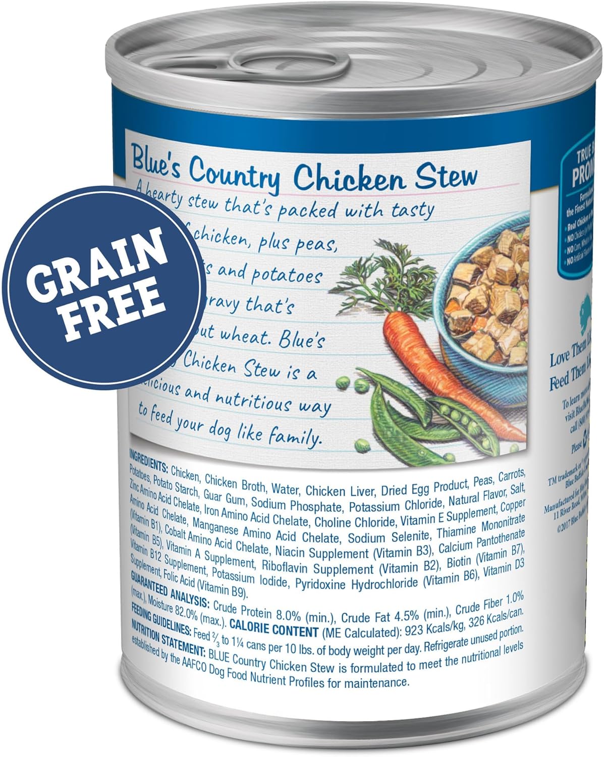 Blue Buffalo Blue's Stew Grain Free Natural Adult Wet Dog Food, Chicken Stew 12.5 oz cans (Pack of 12)