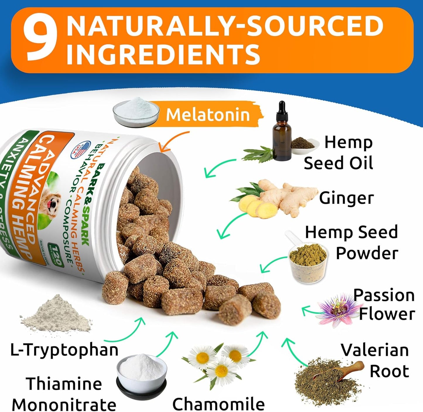 BARK&SPARK Dog Probiotics for Digestive Health+Calming Chews Bundle - Anxiety Relief Treats - Diarrhea, Gas Treatment, Upset Stomach Relief - Probiotic Chews for Dogs