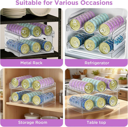 REFLYING Cat Food Can Organizer, Can Organizer for Pantry，Transparent Cat Food Storage Container Holds 54 (3.5oz) Cans, Canned Food Organizer and Storage for Countertop Kitchen Cabinet (3 Layers)