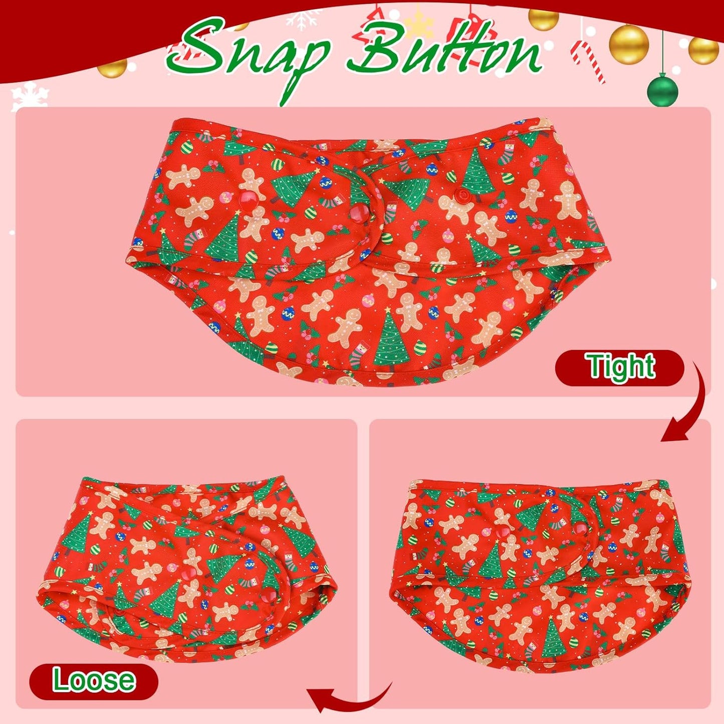 EXPAWLORER Christmas Dog Bandanas - 2 Pack Christmas Tree Snowman Dog Scarf Adjustable for Girl & Boy, Holiday Pet Bandana for Small Medium Large Breeds (Red Green, L)