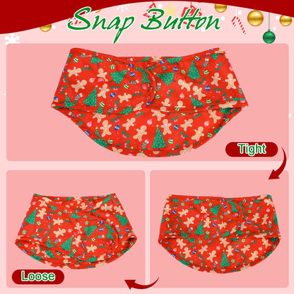 EXPAWLORER Christmas Dog Bandanas - 2 Pack Christmas Tree Snowman Dog Scarf Adjustable for Girl & Boy, Holiday Pet Bandana for Small Medium Large Breeds (Red Green, L)