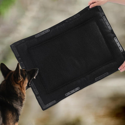 HOMBYS Indestructible Chew Proof Dog Bed with 20 Metal Rivets - Ultra Durable 0.8" Thick Kennel Mat for Aggressive Chewers & Teething Puppies, Waterproof Pet Bed Fits Large Crates (41" x 28")