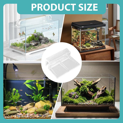 15 Pcs Rimless Aquarium Lid Clips for 5-6mm Glass, Clear Acrylic Aquarium Cover Support Clamps for Fish Tank Lid Holder, Plastic Tank Top Clips for Glass Canopy or Piscine Hoods and Covers