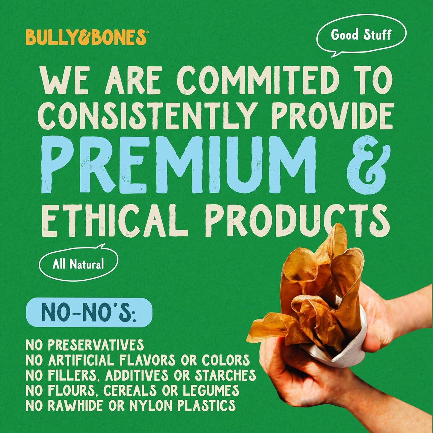Bully & Bones 6 Inch Cow Ear Rolls (12 Pack) for Dogs. Collagen and Protein Rich, Healthy Single-Ingredient Beef chew Treats Crafted to Stimulate Your Dog’s Taste Buds. 6” Cow Ear Rolls.