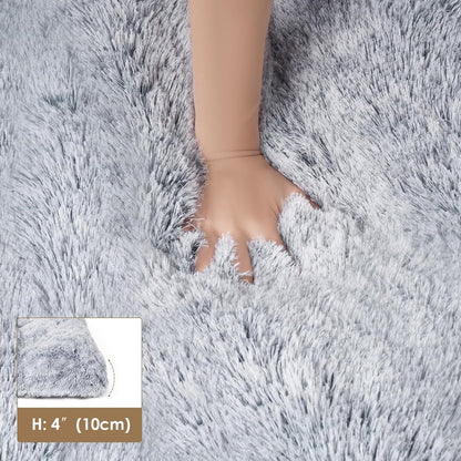 EHEYCIGA Fluffy Dog Crate Bed for Extra Large Dogs, Plush Faux Fur Pad, Calming Anti Anxiety XL Bed for Crate, Washable Soft Warm Dog Mat with Non-Slip Bottom, Grey