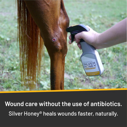 Absorbine Silver Honey Rapid Wound Repair Spray Gel for Horses & Large Animals, 8oz Bottle
