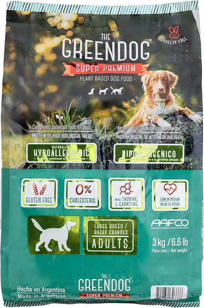 The Green Dog: Super Premium - Adult Regular Bite - 6.6 Lb Bag Dog Food - Plant Based Protein, Vegan Dry Pet Kibble, Gluten Free, Complete Nutrition
