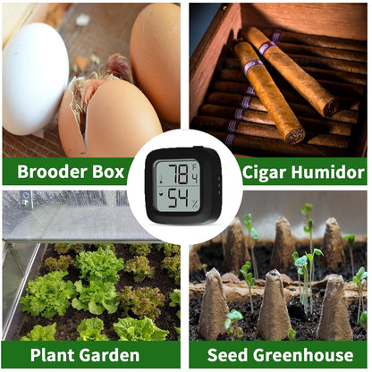 Black Reptile Thermometer and Hygrometer – LCD Digital Temp & Humidity Gauge for Bearded Dragon, Ball Python, Crested Gecko, Tortoise, Frog, Axolotl Tanks