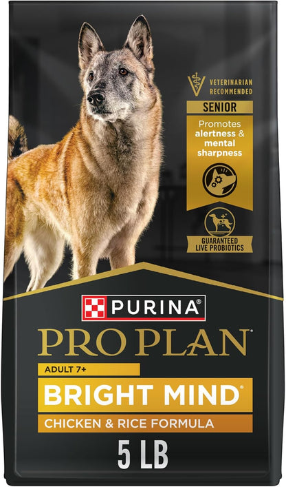 Purina Pro Plan Senior Dog Food With Probiotics for Dogs, Bright Mind 7+ Chicken & Rice Formula - 5 lb. Bag