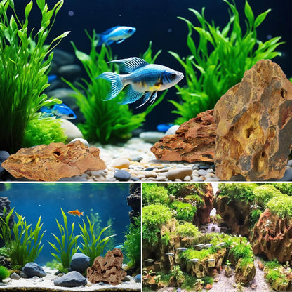 2.5lb Natural Dragon Stones, Aquarium Rocks Decoration Aquascaping Stone Landscaping Model for Fish Tank Decor Terrariums Paludariums Reptile Enclosures Gardens, 2-4 inches