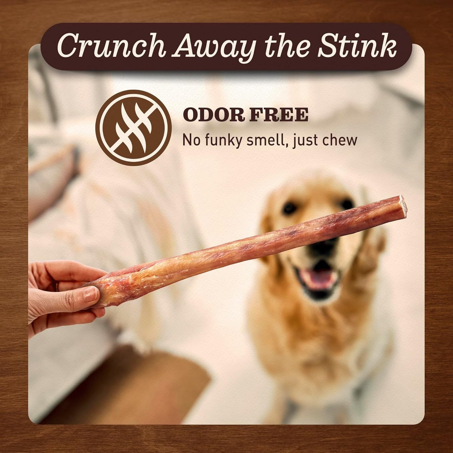 Pet Odor-Free Extra-Thick Jumbo Bully Sticks for Large Dogs (12", 5 Pack) – All-Natural, Long-Lasting Dog Chews Made from 100% Grass-Fed Beef, High-Protein & Grain-Free.