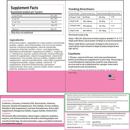 4 in 1 Whelping Kit for Dogs - Whelping Calcium Paste, Probiotic Paste, Fading Puppy Support & Puppy Milk Replacer - Essential Dog Whelping Supplies for Safe Delivery, Strong Puppies & Nursing Support