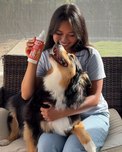 Dog Dandruff Treatment & Dry Skin Relief Dog Spray - Fluffy Fido Unscented No Rinse Pet Dander Spray with Vitamin B, Omega 3 & 6 & Honey Extract - 7 fl. oz.