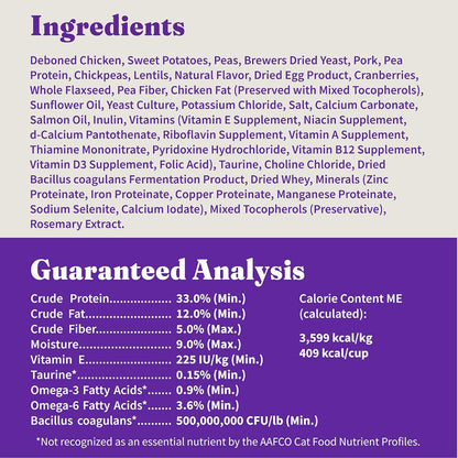 Halo Holistic Cage Free Chicken Cat Food, Grain Free Dry Cat Food, For Healthy Weight Support, Kibble for Indoor Cats, 10 lb Bag