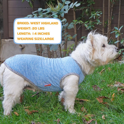 KYEESE 2 Pack Dog Shirts Quick Dry Soft Stretchy Dog T-Shirts with Reflective Label Tank Top Sleeveless Vest Sun Protection Pet Clothes for Small Dogs, Large, Light Blue+Grey