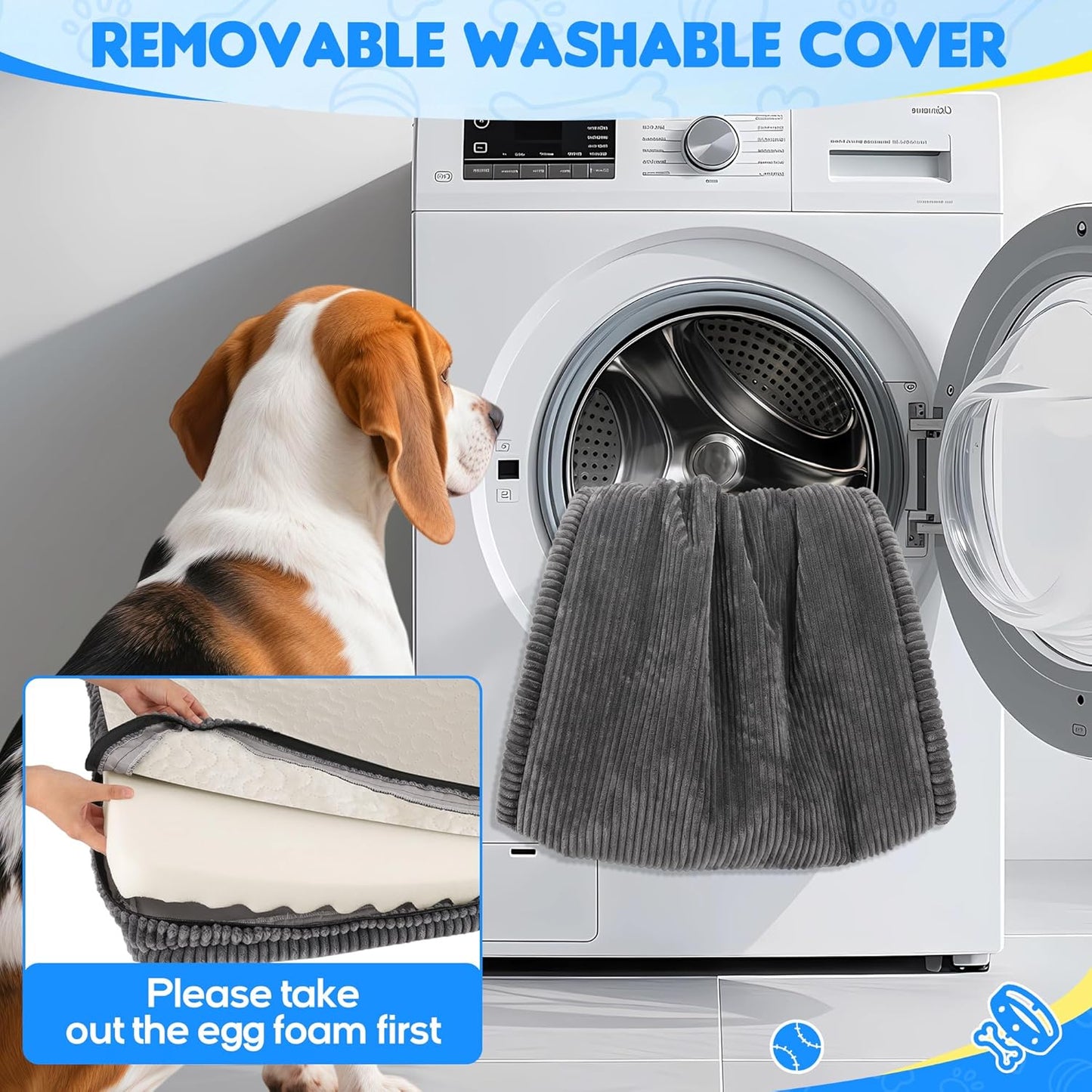 Dog Car Bed, Non-Slip Backseat Extender Pet Mat, Removable Washable Dog Bed for SUVs, Sedans & Trucks, Anti-Slip Travel Bed for Dogs, Easy Clean & Scratch-Proof & Comfort (50"x24.6")