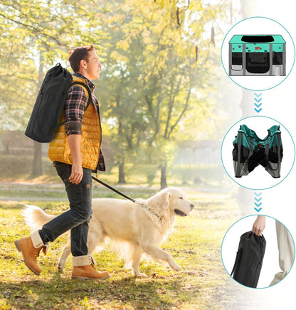 Portable Dog Playpen,Cat Playpen Pet Delivery Room,Portable Kennel Tent Game Pens Suitable for All Medium/Small Pets Metal Dog Crate,with Dog Pee Pad Carring Bag for Indoor/Outdoor Travel