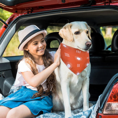 Whaline 4 Pieces Boho Pet Bandanas Rainbow Dog Scarf Washable Yellow Green Red Pet Neckerchief Triangle Dog Bibs Assortment Puppy Kerchief Accessories for Pet Costume Supply