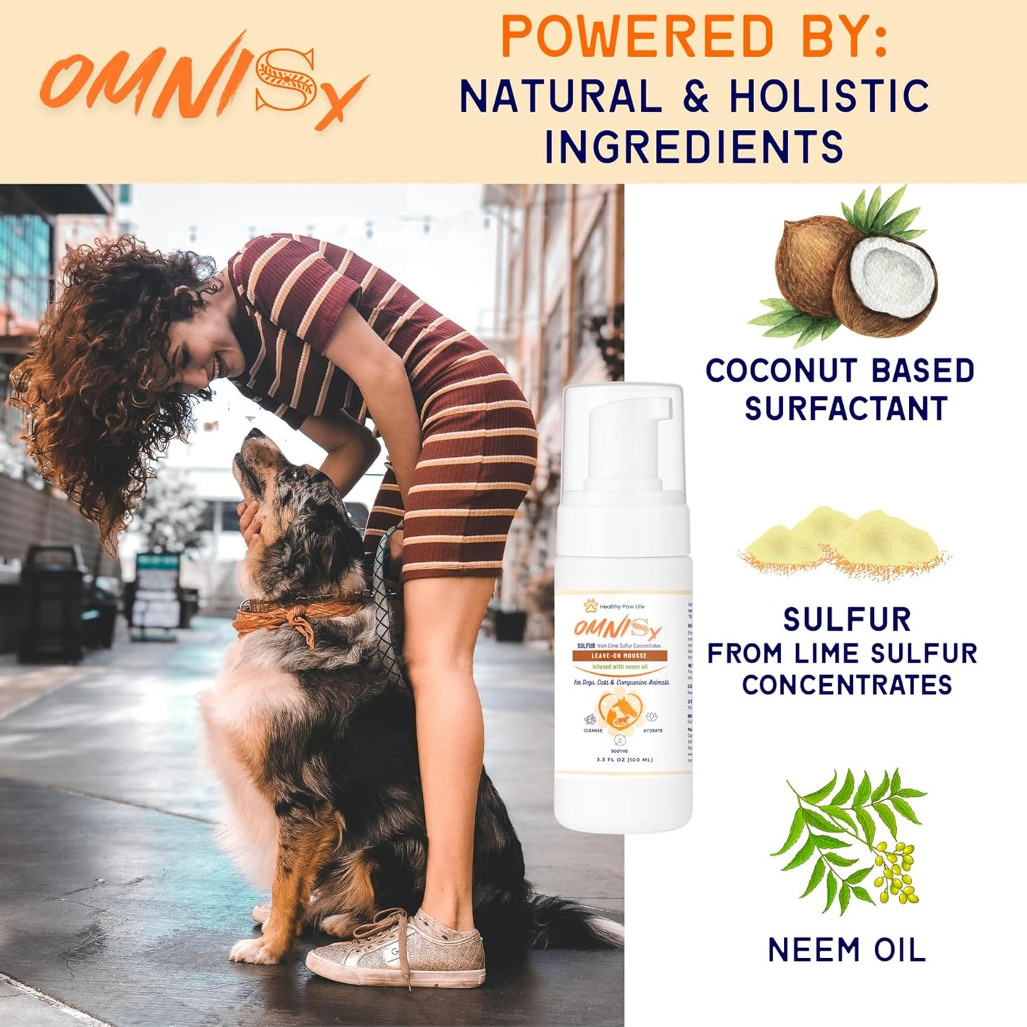 OMNISx Leave-On Mousse - Veterinary-Strength Formula for Itchy, Irritated, or Sensitive Skin