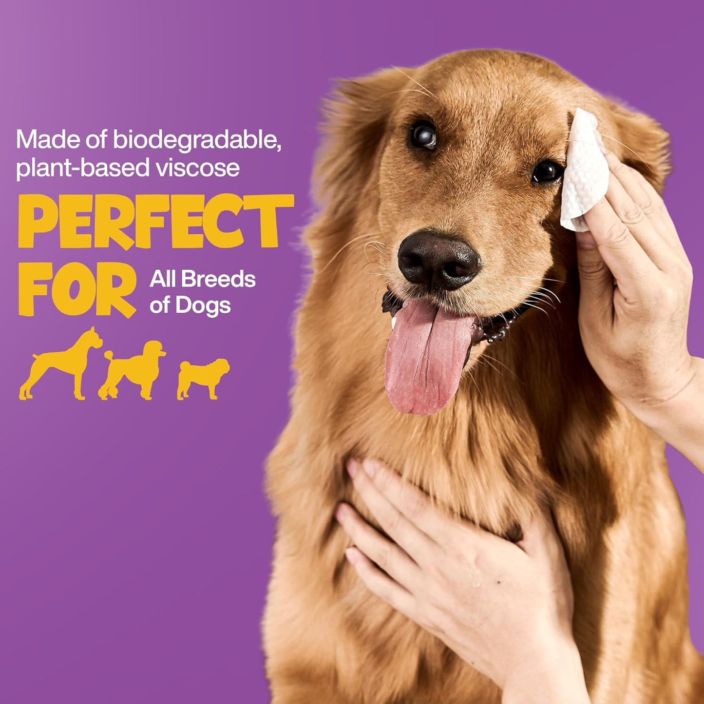 Dog Eye Wipes 100 Counts - Dog Tear Stain Remover for Dogs - Hypoallergenic Pet Eye Cleaner Wipes for Dogs & Cats