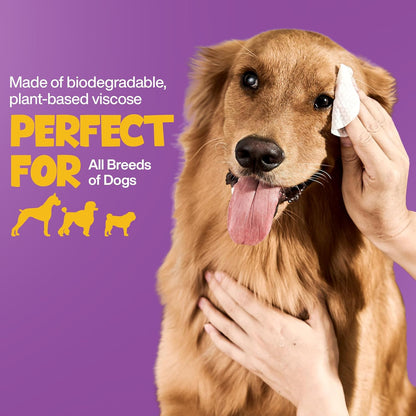 Dog Eye Wipes 100 Counts - Dog Tear Stain Remover for Dogs - Hypoallergenic Pet Eye Cleaner Wipes for Dogs & Cats