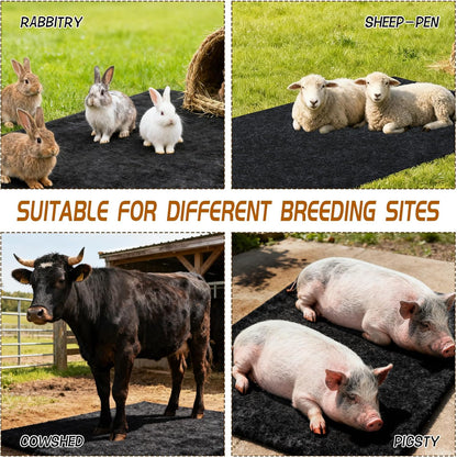 4x6 Ft Horse Stall Mat, Stable Mat for Horses Back Non-Slip Design Mat Backing Moisture Absorbent Easy to Clean for Horses Livestock Stables Barns Kennels Garages